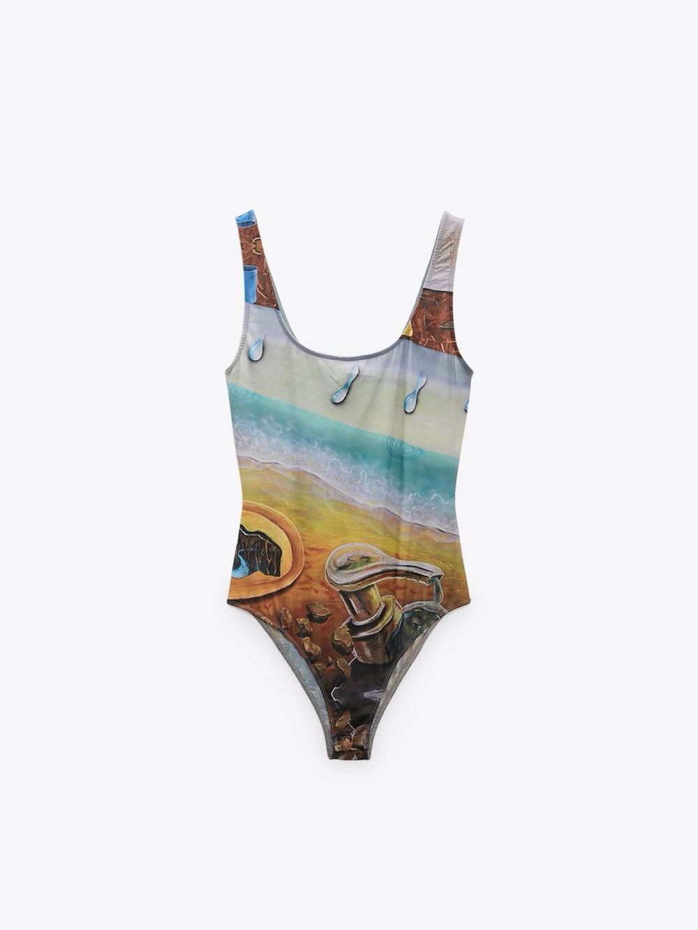 Zara Coastal Print Bodysuit —  Vibrant And Luminous Look